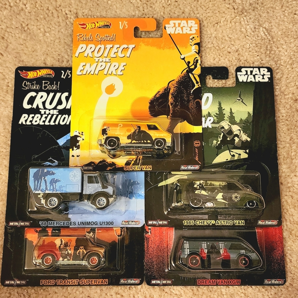 HOT WHEELS PREMIUM REAL RIDERS POP CULTURE STAR WARS SET